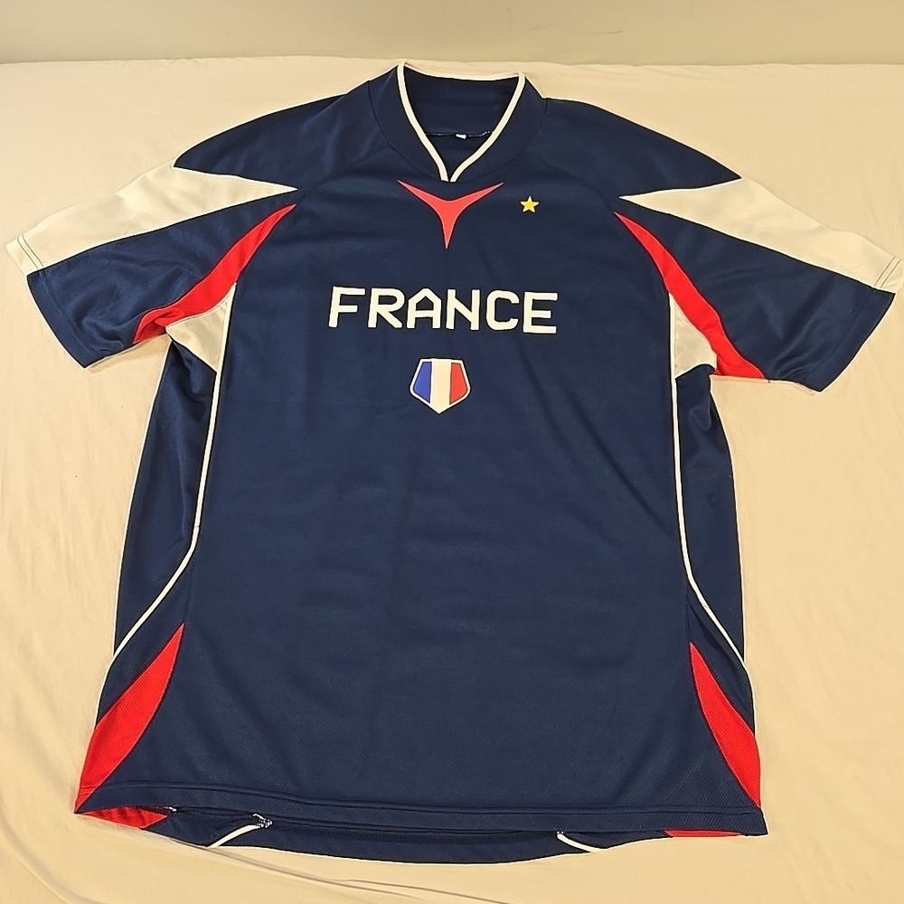 France National Soccer Football Jersey Adult Large Blue Red White